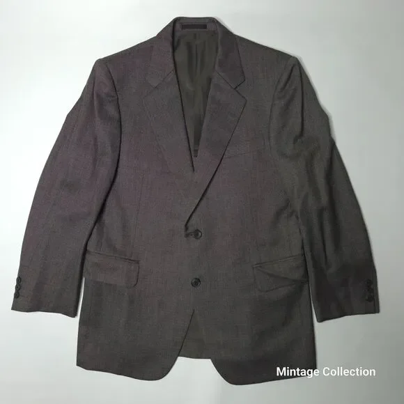VINTAGE BURBERRYS TAILORED IN JAPAN 100% WOOL GRAY COAT 94-84165AB4 JP / 40T US